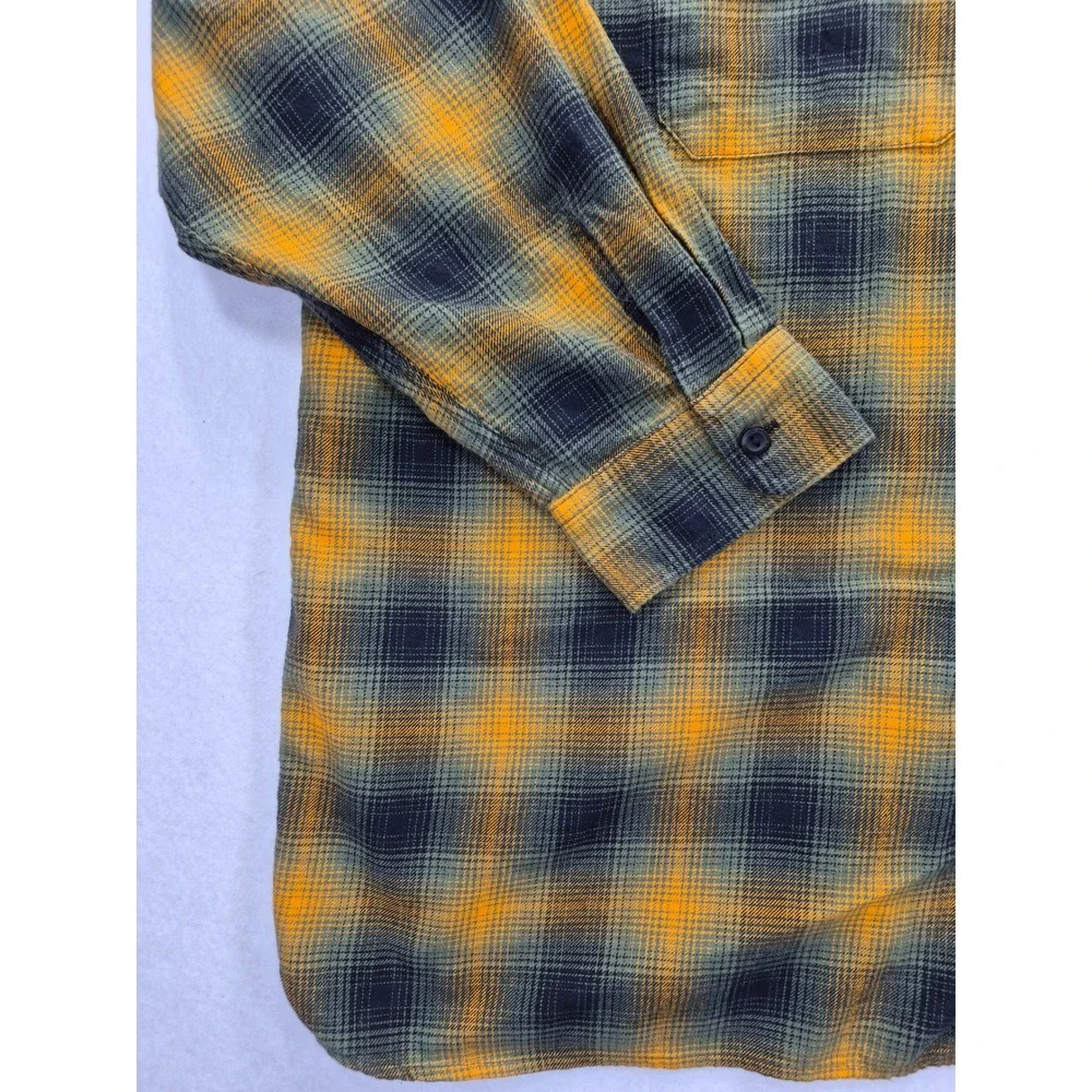 Levi's Relaxed Fit Flannel Shirt Men's 3XL Yellow Green Plaid Cotton 19587